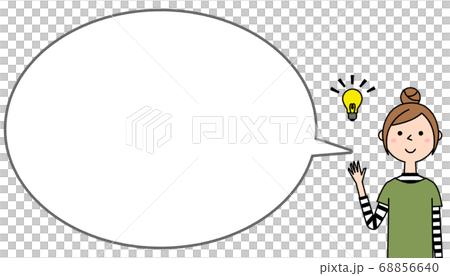 Sparkling young woman with thought bubble 68856640