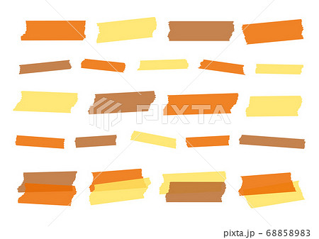 秋 落ち葉 実りの秋 無地のマスキングテープのイラスト素材 65