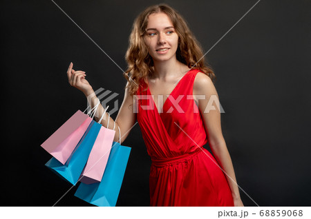 shopaholic lifestyle sale discount elegant woman 68859068