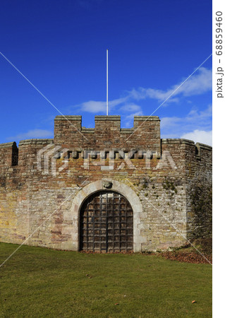 Fortified Walls.  The fortified walls surround Brougham Hall, a Tudor building dating back to 1500 and located near Penrith, Cumbria in northern England. 68859460