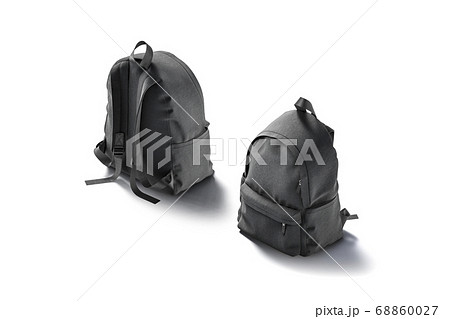 Blank Black Backpack With Zipper And Strap のイラスト素材