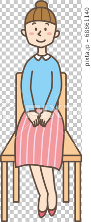 座る女性 座る女性 68861140
