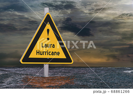 Hurricane Laura, storm and flood concept 68861266