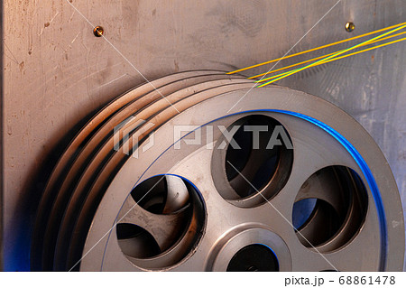 Close up of cable wire production in cable factory Close up of cable wire production in cable factory 68861478