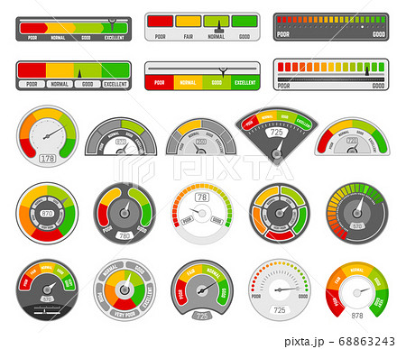 Speedometer Indicator Level Quality Rating のイラスト素材