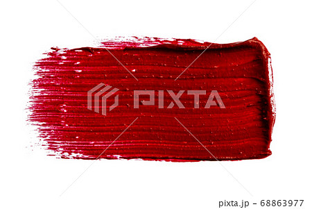 Stain swatch of a red matte lipstick on white background Stain swatch of a red matte lipstick on white background 68863977