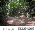 晴れの日の山道、放射構図 68864805