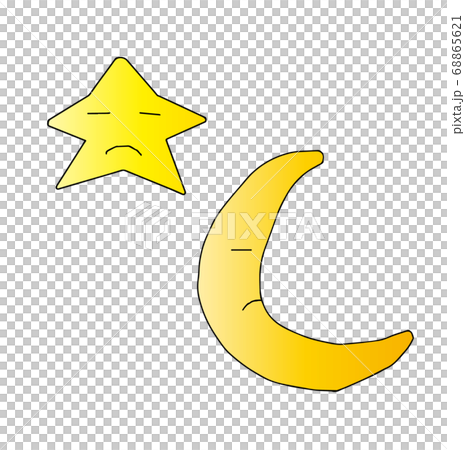 星星和月亮，手繪的外觀 68865621