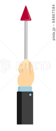 手に指し棒を持っている ボディーパーツイラスト 男性 会社員のイラスト素材
