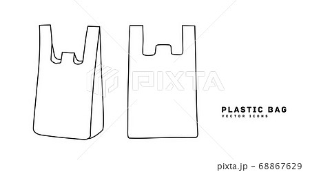 レジ袋 ビニール袋のイラスト素材のイラスト素材