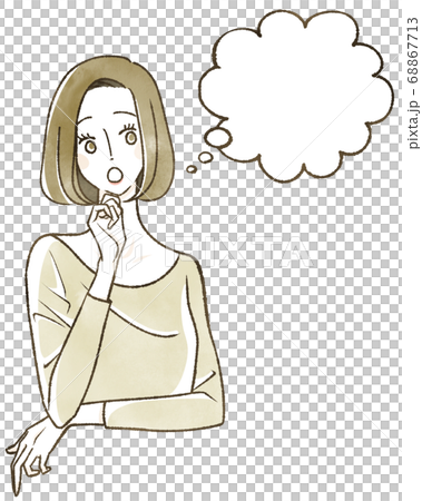 驚いている女性 吹き出し 驚いている女性 吹き出し 68867713