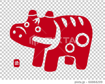 赤べこのアイコンマーク素材 68868209