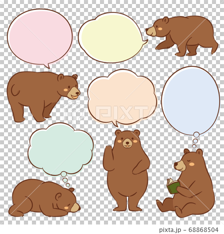 クマとフキダシのセット 68868504