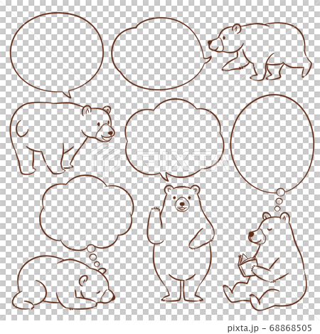 クマとフキダシのセット 68868505