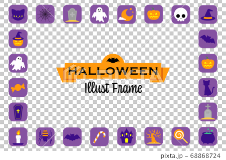 ハロウィンアイコンのイラストフレーム2 68868724