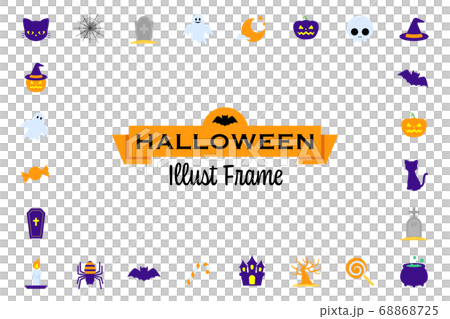 ハロウィンアイコンのイラストフレーム3 68868725