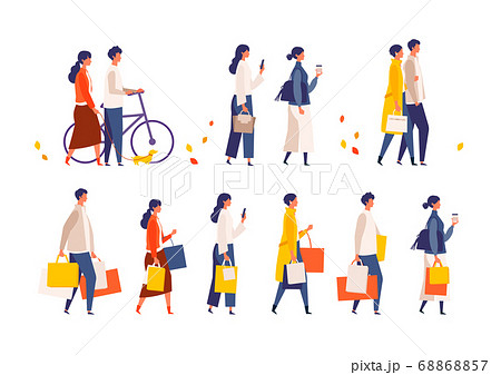 秋のファッションの人々イラストのイラスト素材 68868857 Pixta