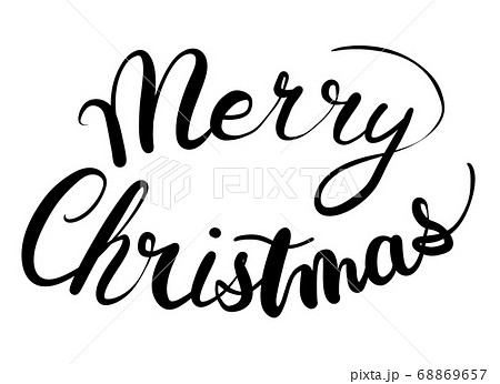 クリスマスのメッセージの手書き文字 Merry Christmas のイラスト素材