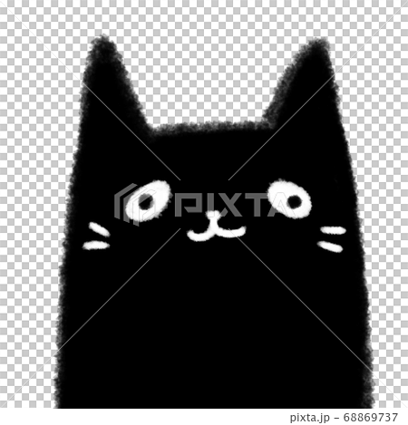 ゆる い黒猫ちゃんのイラストのイラスト素材