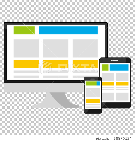 台式電腦/平板電腦/智能手機的插圖 台式電腦/平板電腦/智能手機的插圖 68870134