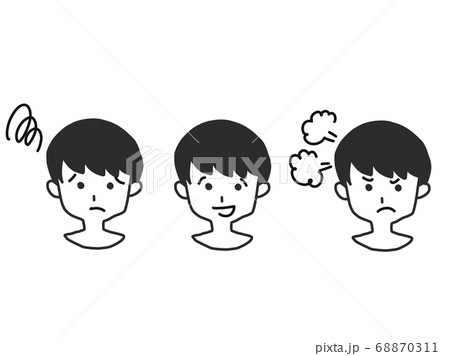 男の子顔だけのイラスト素材