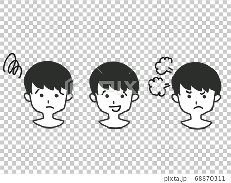 男の子顔だけのイラスト素材