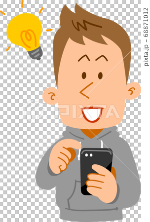 Inspirational look of a young man operating a smartphone 68871012