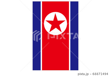 新世界の国旗2：3Ver縦　朝鮮民主主義人民共和国