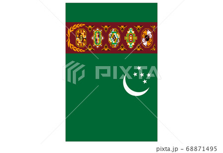 新世界の国旗2：3Ver縦　トルクメニスタン