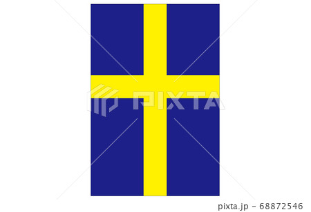 新世界の国旗2 3ver縦 スウェーデンのイラスト素材