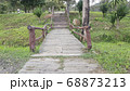 Walkway stone path in forest  by vegetation 68873213