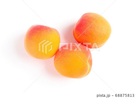 Fresh apricots isolated on white background, top Fresh apricots isolated on white background, top 68875813