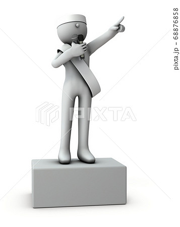 公約を訴えかける立候補者。3Dレンダリング。 68876858