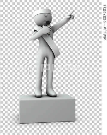 公約を訴えかける立候補者。3Dレンダリング。 68876858