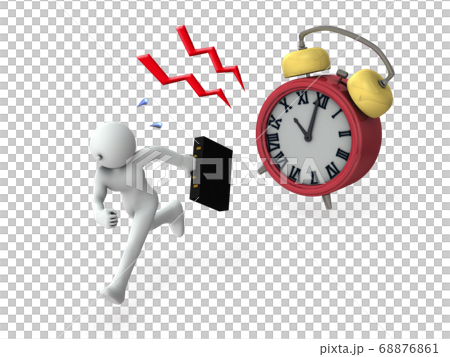 時間に追われるビジネスマン。3Dレンダリング。 68876861