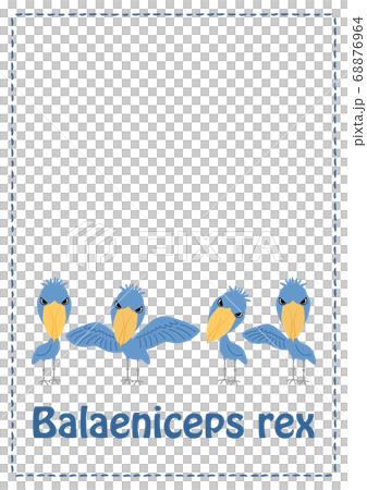 ハシビロコウさん イラスト セット (ポストカード) ベクター ハシビロコウさん イラスト セット (ポストカード) ベクター 68876964