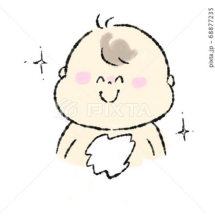 スキンケアですべすべになる赤ちゃんのイラスト 68877235