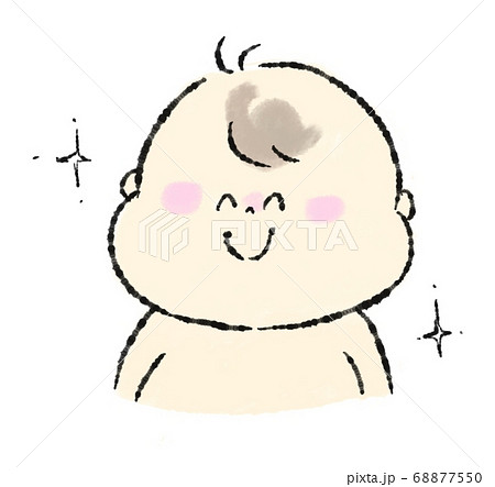 スキンケアですべすべになる赤ちゃんのイラスト 68877550