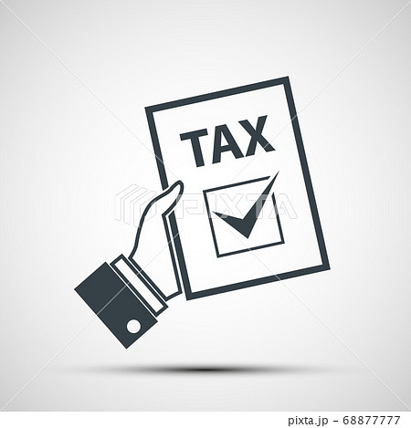 Icon human hand holding tax declaration. 68877777