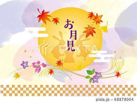 秋のお月見の背景素材 68878004