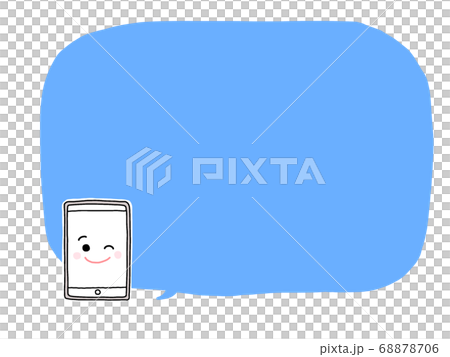 タブレット キャラクター 吹き出し 青色 タブレット キャラクター 吹き出し 青色 68878706