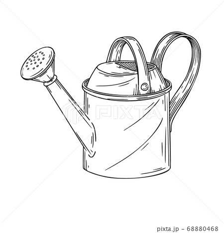 Sketch Watering Can For The Garden Watering Canのイラスト素材