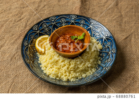 北アフリカ料理 クスクス Boiled Chickpeas With Couscous の写真素材