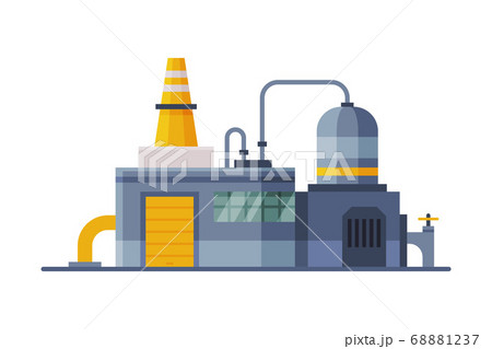 Industrial Building, Waste Processing Plant, Recycling of Garbage Concept Flat Style Vector Illustration 68881237