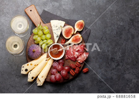 Antipasto plate. Appetizer board Antipasto plate. Appetizer board 68881658
