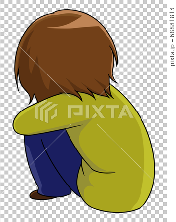 A woman sitting down with a depressed knee A woman sitting down with a depressed knee 68881813