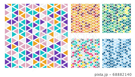 Set of bright color triangles simple pattern on Set of bright color triangles simple pattern on 68882140