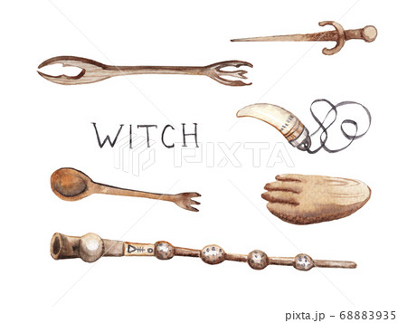 watercolor drawings - a set of witch tricks, witch 68883935