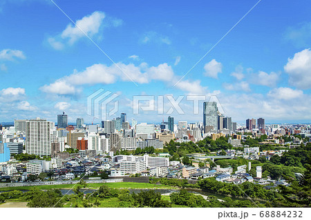仙台市全景 伊達政宗騎馬像 青葉城址 仙台市全景 伊達政宗騎馬像 青葉城址 68884232