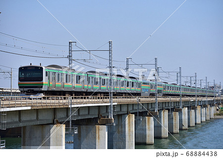 東海道本線 茅ヶ崎-平塚 JR東日本 E231系1000番台 K-04編成(国府津) 東海道本線 茅ヶ崎-平塚 JR東日本 E231系1000番台 K-04編成(国府津) 68884438